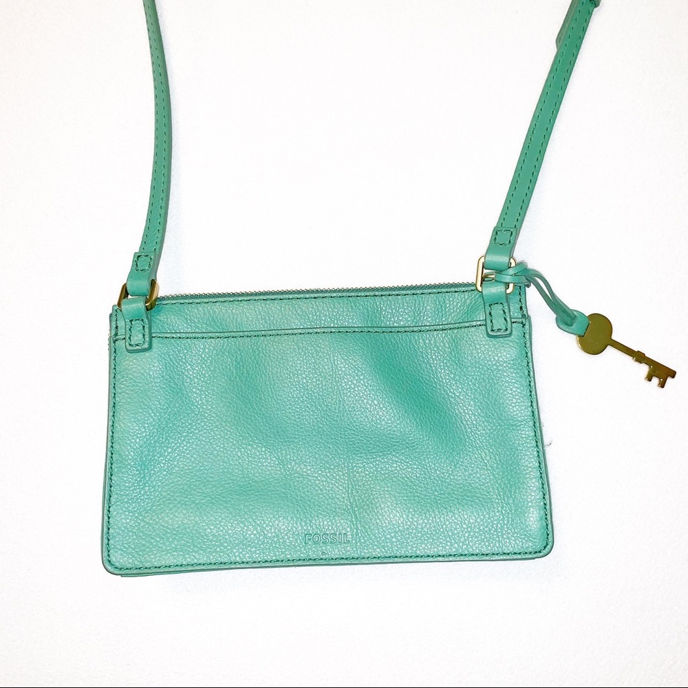 Fossil Green Leather Crossbody Bag NWOT - Picture 4 of 8